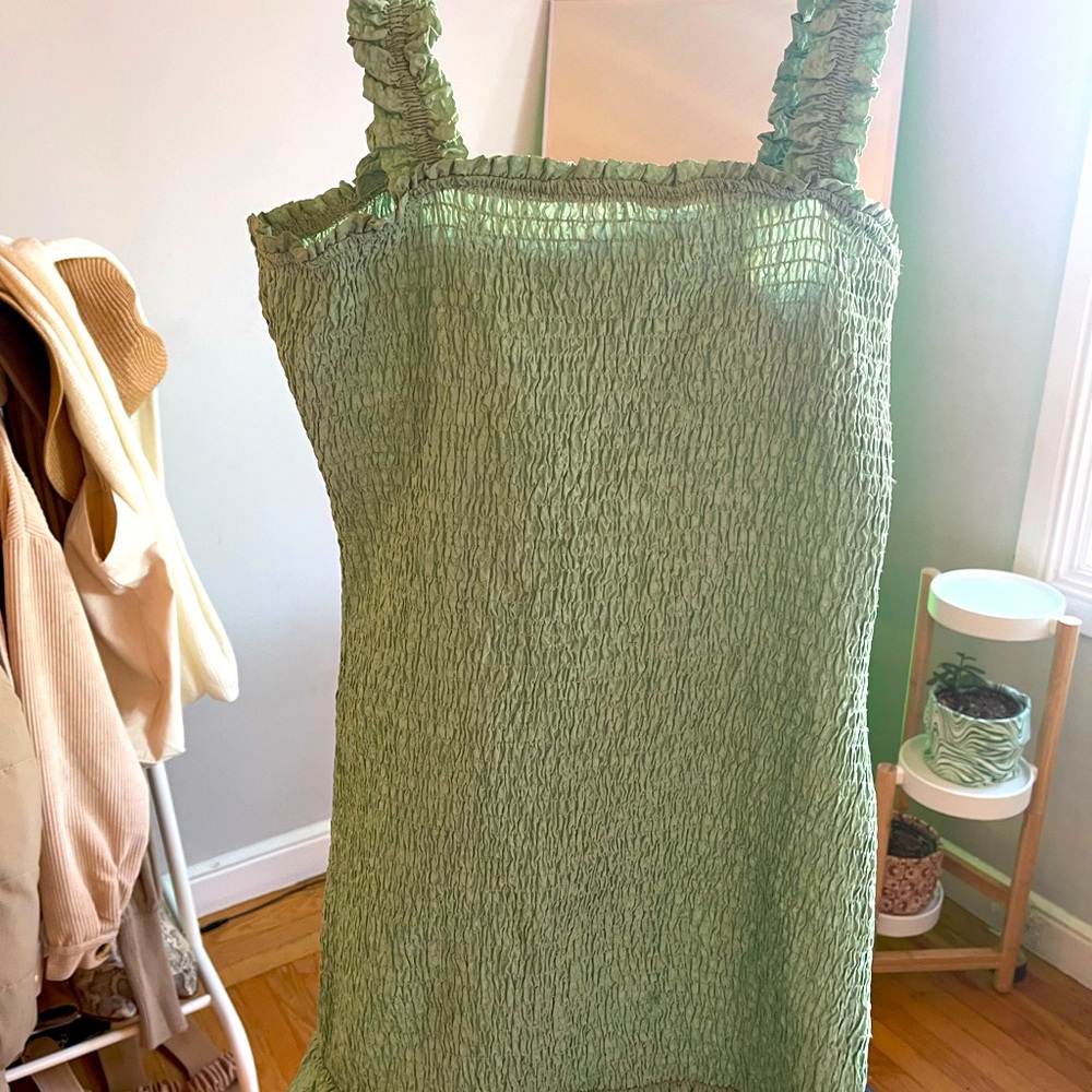 ZARA turquoise ribbed mini dress
